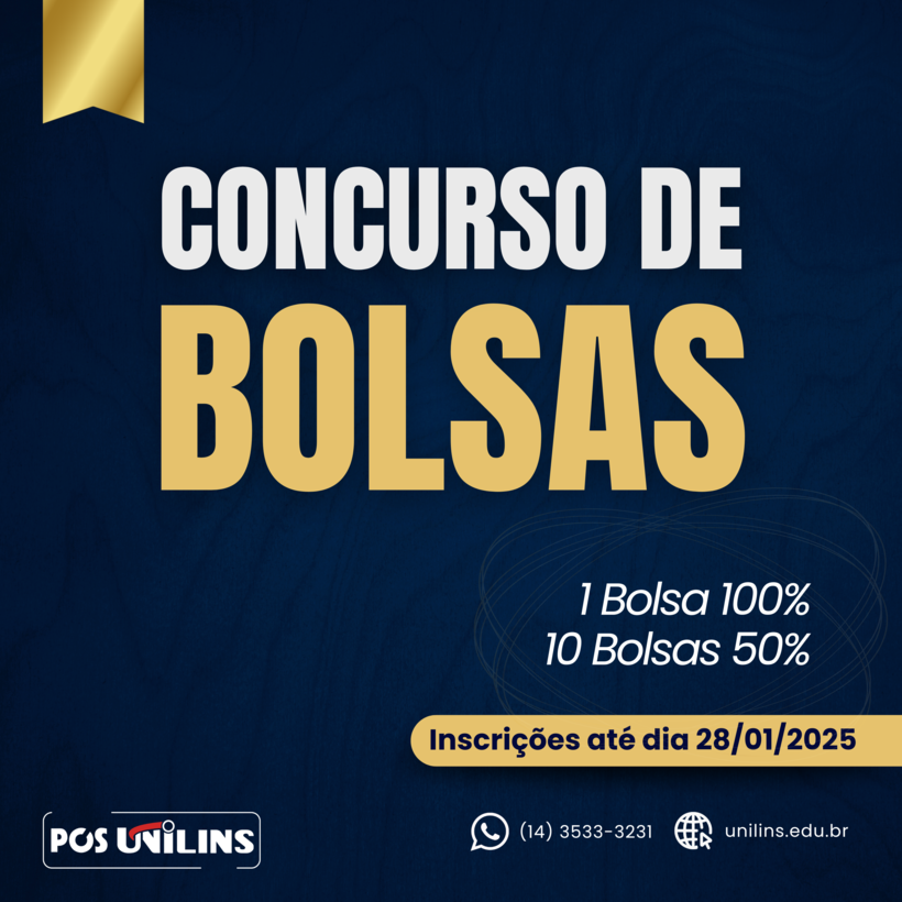 Concurso de Bolsas 2025 da Pós-Graduação da Unilins - UNILINS