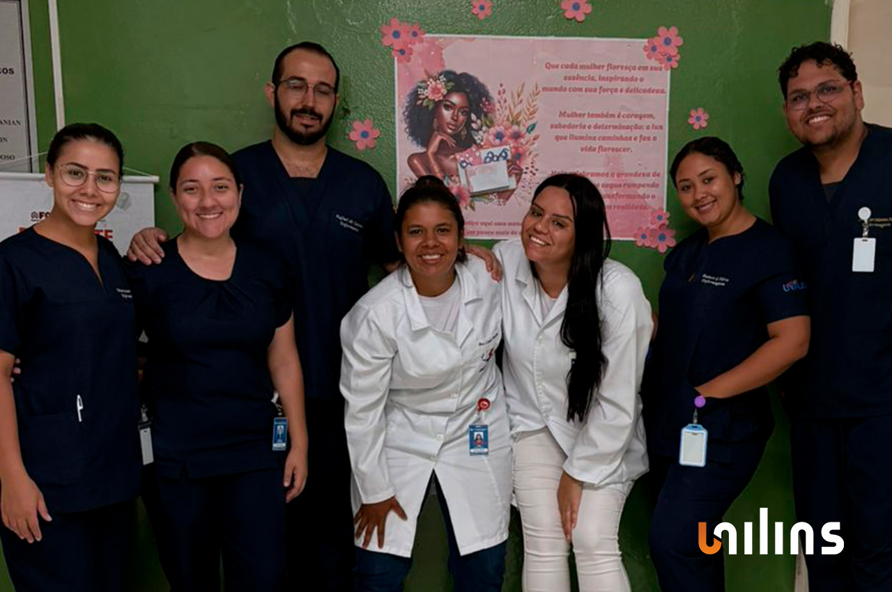 Enfermagem em ação no Março Lilás e no Dia da Mulher - UNILINS Enfermagem em ação no Março Lilás e no Dia da Mulher - UNILINS